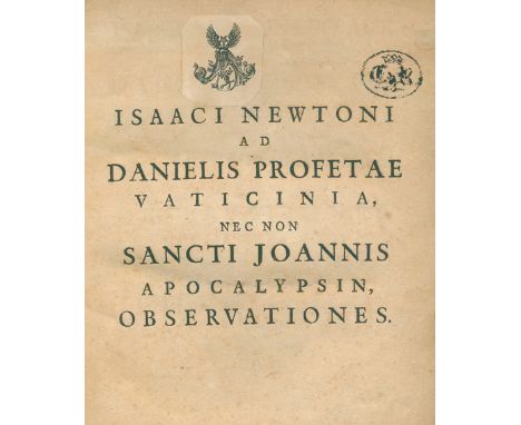 Newton,I.: Ad Danielis profetae vaticinia, nec non Sancti Joannis apocalypsin, observationes. Opus postumum. Ex Anglica lingu