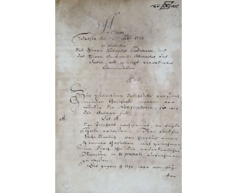 Amtliches Protokoll: über einen Ortstermin und Zeugenverhöre wegen einer Deichverletzung. Handschrift auf Papier. Dat. Tessin