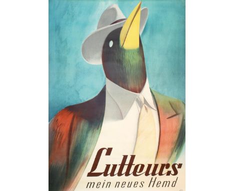 Libiszewski, Herbert Berthold: (1897-1985). Lutteurs mein neues Hemd. Farblithogr. bei Säuberlin &amp; Pfeiffer, Vevey 1945. 