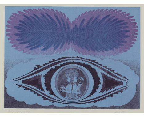 Hutter, Wolfgang: (1928 Wien). Im Augenspiegel. Farbradierung 1972. 29,5 x 39, Blgr. 54 x 65 cm. Sign., dat. u. num. - Ex. 79