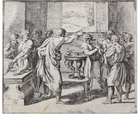Borgianni, Orazio (oder Horacio): (1577/78 Rom 1616). 10 Bl. aus der Folge von 52 mit bibl. Szenen nach Raffael. Radierung. 1
