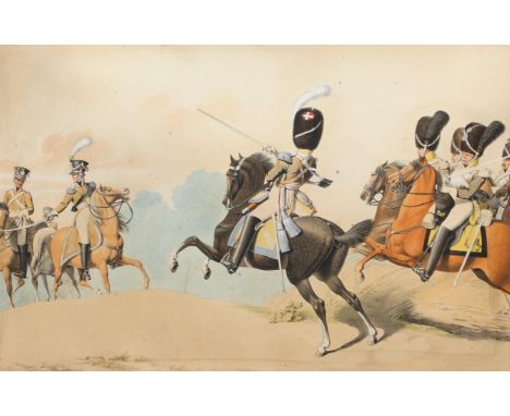 Seele, Johann Baptist: (1774 Meßkirch - Stuttgart 1814), nach. 7 nachkolorierte Lithographien. Nach 1804. 34,5 x 54 cm. Tls. 