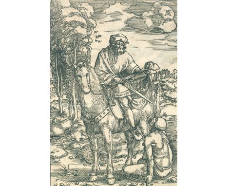 Baldung, Hans gen. Grien: (1484/85 Schwäbisch Gmünd - Straßburg 1545). Hl. Martin zu Pferde. Holzschnitt, 1505-07. 22,8 x 15,