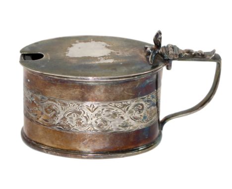 Senfgefäß Birmingham: 925 Sterling Silber mit original kobaltblauem Glaseinsatz. Manufaktur HW.Ltd Henry Williams Ltd. Jahres