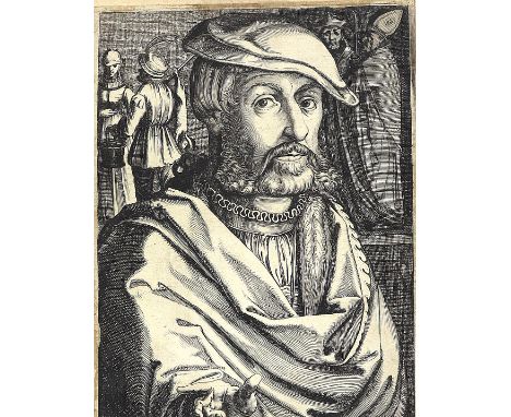 Heinrich Aldegrever.: Kupferstich. Ca. 18. Jhdt. 16,5 x 13 cm. - Über den Plattenrand beschnitten, auf Papier aufkaschiert.  