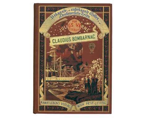 Verne,J.: Claudius Bombarnac. Notizbuch eines Reporters. Wien u.a., Hartleben 1894. Gr.8°. Mit 55 Textabb. 278 S., 1 Bl. Illu