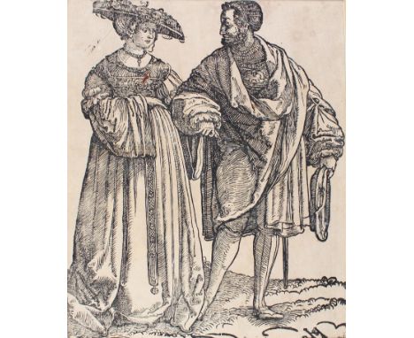 Schäufelein, Hans: (ca.1480 Nürnberg - Nördlingen ca.1582). Hochzeitstänzer. Holzschnitt aus der gleichnamigen Folge, um 1535