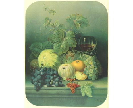 Correggio, Josef: (1810 Wolfratshausen - München 1891) nach. Sommer- u. Herbstfrüchte. Chromolithogr. bei A.Gattermann für Gu