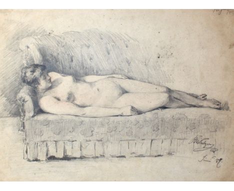 Wintzer, Richard: (1866 Nauendorf bei Halle - Berlin 1952). 4 Bl. mit weiblichen Akten (3) u. einem männlichen Rückenakt. Ble