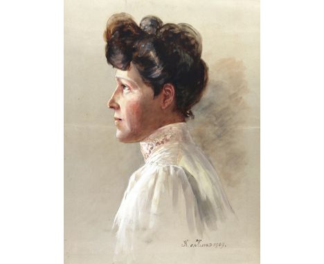 Kurz zu Thurn-Goldenstein, Karoline von: (1877 Salzburg 1951). Konvolut von über 90 Portraits. Meist Bleistift oder Kohlezeic