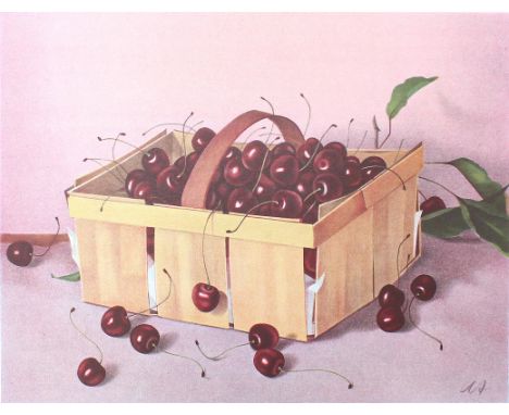 Albrecht, Willi: (1915 Horgen 2013). Kirschen. Farblithographie. 27 x 34,8 cm. In Bleisitft sign. - Ex. 11/200.   R