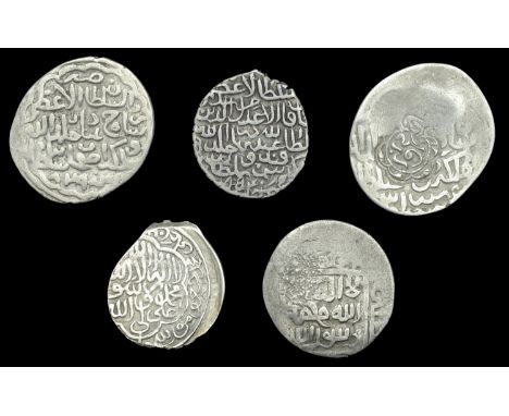 Timurid, Shahrukh, Tanka, Isfahan 829h, 5.08g/12h (A 2405; ICV 2310); ‘Abd Allah, Tanka, Samarqand 854h, 5.01g/11h (A 2415; I