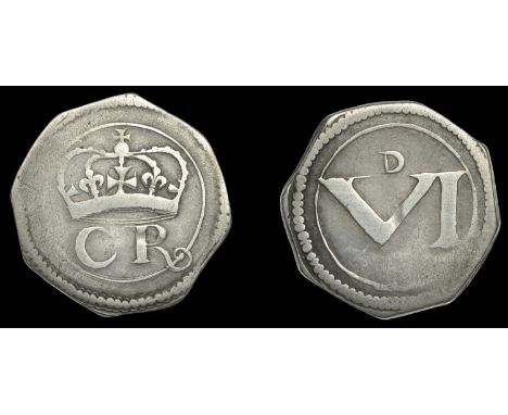 Ireland, Charles I, Ormonde Money, Sixpence, large letters, no stop between c r, 2.85g/10h (S 6547; DF 302). Fine £100-£150  
