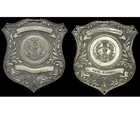 Middlesex Regiment, Fire Direction Competition, a uniface silver shield, named (C.S.M. R. Jones), 75 x 67mm; Fire Direction T