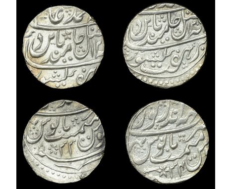 India, BHARATPUR, Rupees (2), in the name of Shah ‘Alam II, Braj Indrapur [Bharatpur], yr 33, 11.21g/6h (KM. 26); Mahe Indrap