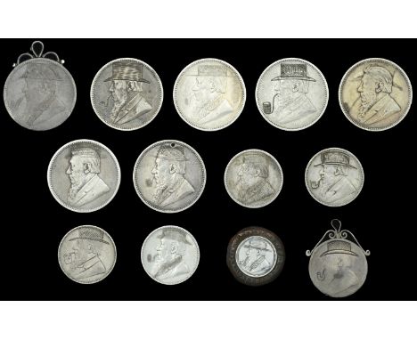 SOUTH AFRICA, Paul Kruger, Florins (7), 1893 (3), 1894 (4), Shillings (5), 1895 (3), date unclear (2); together with a silver