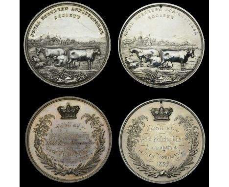 Scotland, Royal Northern Agricultural Society, a silver award medal by R. Halliday, named (Won by William A. Mitchell Esqr, A