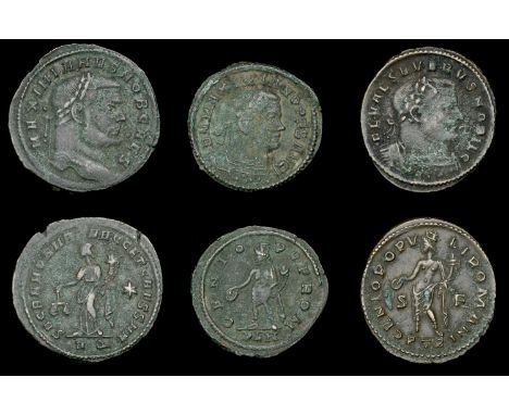 Roman Imperial Coinage, Maximian, Follis, London, 307, rev. Genius standing left, holding patera and cornucopia, 5.76g (RIC 9