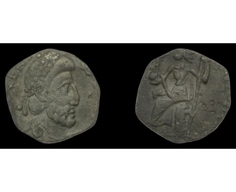 Roman Imperial Coinage, Eugenius, Siliqua, Mediolanum or Trier, c. 392-3, pearl-diademed bust right, rev. Roma seated left, h