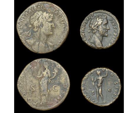 Roman Imperial Coinage, Hadrian, Sestertius, Rome, 119-20, rev. Felicitas standing left, holding caduceus and cornucopia, 24.