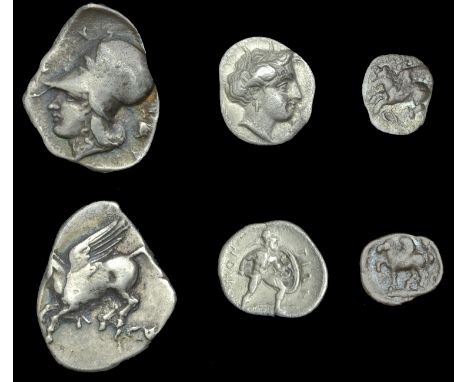 Greek Coinages, AKARNANIA, Leukas, Stater, 400-330, rev. helmeted head of Athena left, scallop-shell behind, 8.48g (BMC 31); 