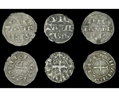 Anglo-Gallic, Richard I, Deniers (2), both for Poitou, no extra marks, 1.00g/10h, annulet above pictaviensis, 1.03g/6h (W & F