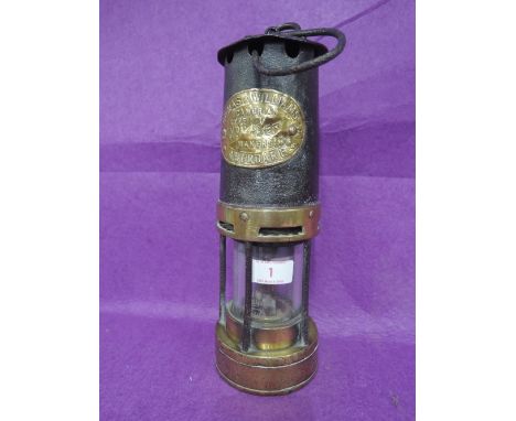 A vintage miners lamp Cambrian no. 1 Aberdare stamped 605 967