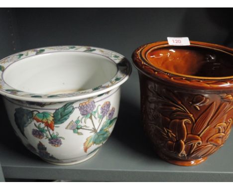 A selection of vintage ceramic planters hand painted and Portmeirion