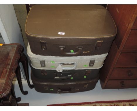 A selection of vintage travel trunk and suitcases retro designs
