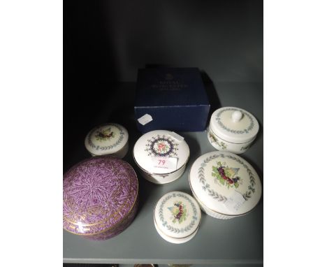 A selection of vintage ceramic trinket dishes including Royal Worcester 