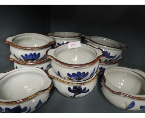 A selection of vintage hand painted ceramic soup bowls