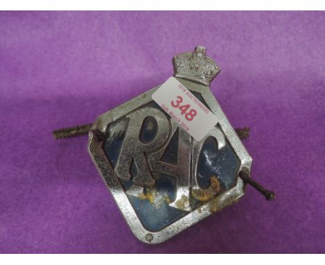 A vintage RAC automobile club badge