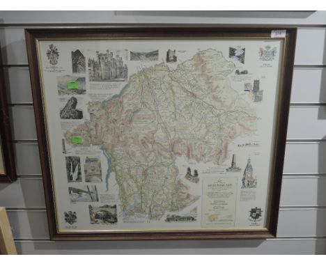 A vintage print of a map of Westmorland and Kendal 