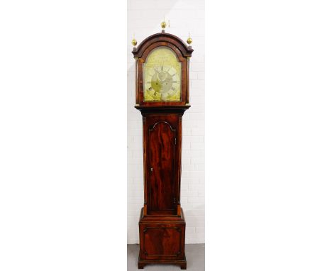 Scottish mahogany longcase clock, circa 1800, the arched brass dial inscribed James Howden, Edinburgh, with  Roman numerals, 