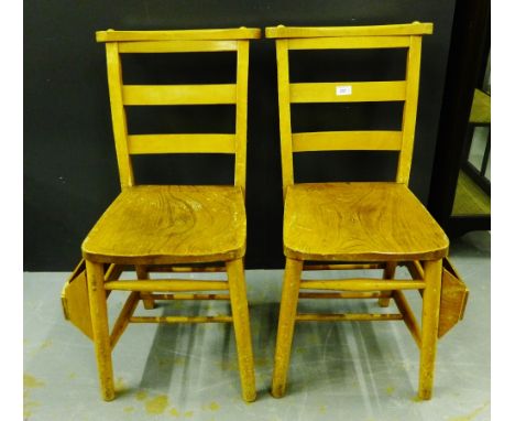 A set of six pine ladder back bible chairs, 80 x 43cm (6) 