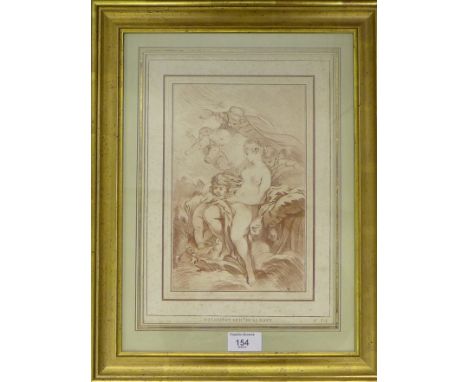 After Boucher Gilt framed contemporary print, 34 x 44cm 