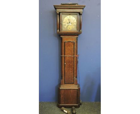 An 18th century oak cased longcase clock, by Robert Parkinson, Lancaster, with a brass dial, eight day movement and date aper