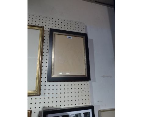 Charles Martin (1884 - 1934) a pencil sketch of Mrs Finden, signed, in an ebonised and silvered frame
