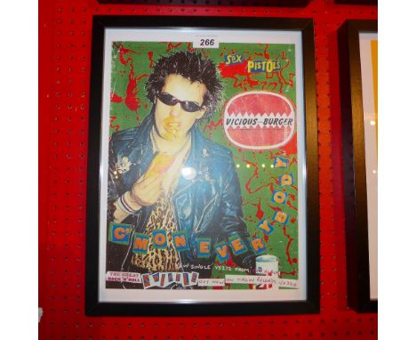 A framed art print 'Sex Pistols Vicious Burger' 30cm x 40cm