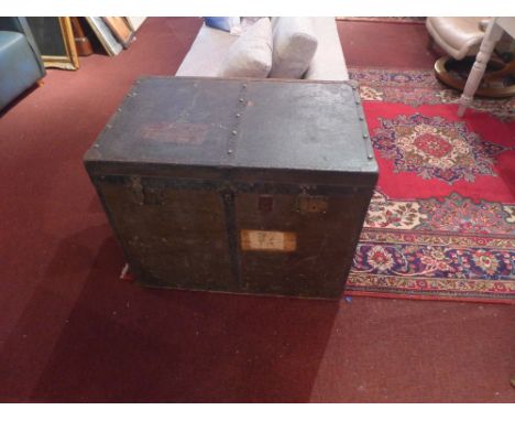 A large early 20th century Steamer trunk 