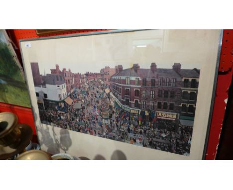 John Allin (1934 - 1991) an artist's proof print of Petticoat Lane, pencil signed and dated 1975 lower right, 23cm x 38cm, gl