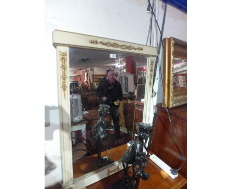 A French Empire style painted mantel mirror