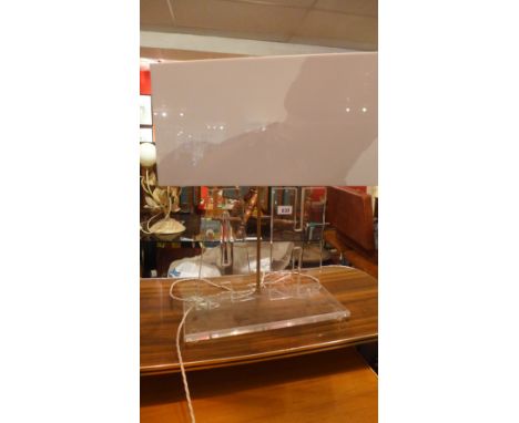 A Gower and Davis letter lamp with resin shade H 59cm 