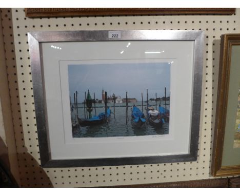 Gondolas, limited edition print 16/50, signed and framed 