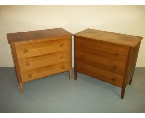 RUSSELL OF BROADWAY, TWO THREE DRAWERS CHESTS OF DRAWERS Condition Report: Some light scratches on front, some fading and wea