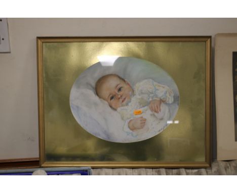 A PORTRAIT OF A BABY SIGNED E. SWAN 1924
