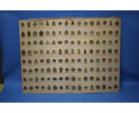 CIGARETTE CARDS - TERRITORIAL ARMY BADGES, a full set of 128 uncut cigarette silks mounted on card