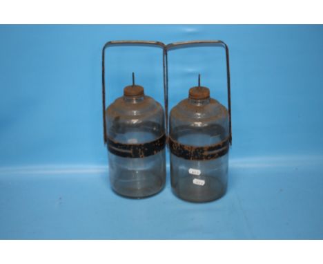 TWO VINTAGE GLASS BOTTLES
