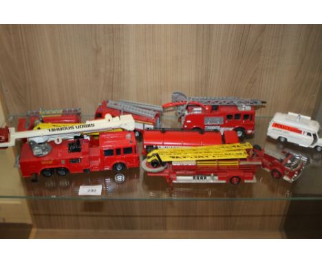 A COLLECTION OF VARIOUS DIECAST EMERGENCY VEHICLES, BY MATCHBOX, DINKY AND CORGI, to include Merryweather Marquis Fire Tender