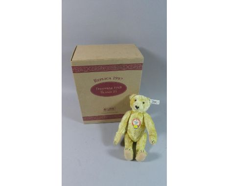 A Boxed Replica Steiff 1948 Teddy Bear with Button 
